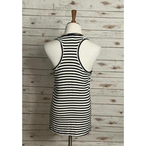 Vintage Cache black/white striped w/ gold chain detail racerback tank top Size M - Picture 5 of 7